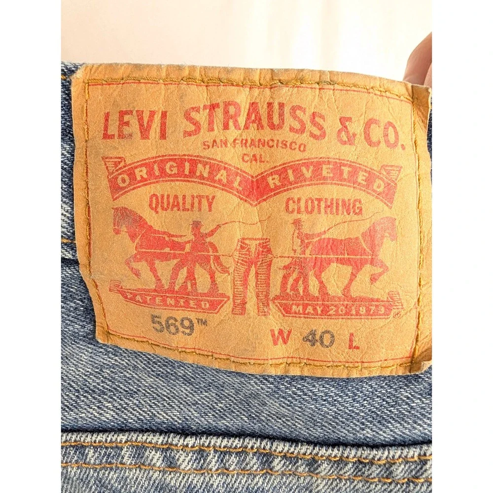 Levis 569 Loose Straight Denim Shorts Mens‎ 40 Blue 12